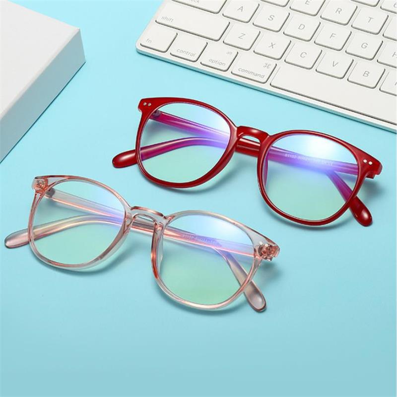 Anti Blue Light Eyewear Frame For Women Optical Round Transparent Glasses Game Points Myopia Nerd Glasses Frame Clear