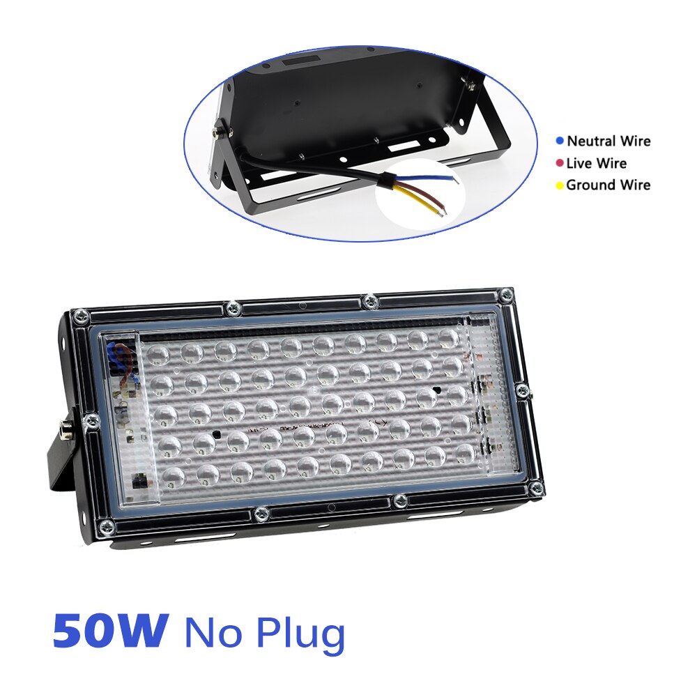 395nm 400nm ledet uv flomlys 220v vanntett ultravilet lampe 2835 brikker 50 lysdioder 96 lysdioder 50w 100w 150w med bryter: 50w