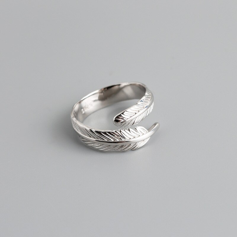 Bague en argent Sterling 925 véritable pour femmes, bijoux fins et minimalistes avec cœur creux, réglable, de fête