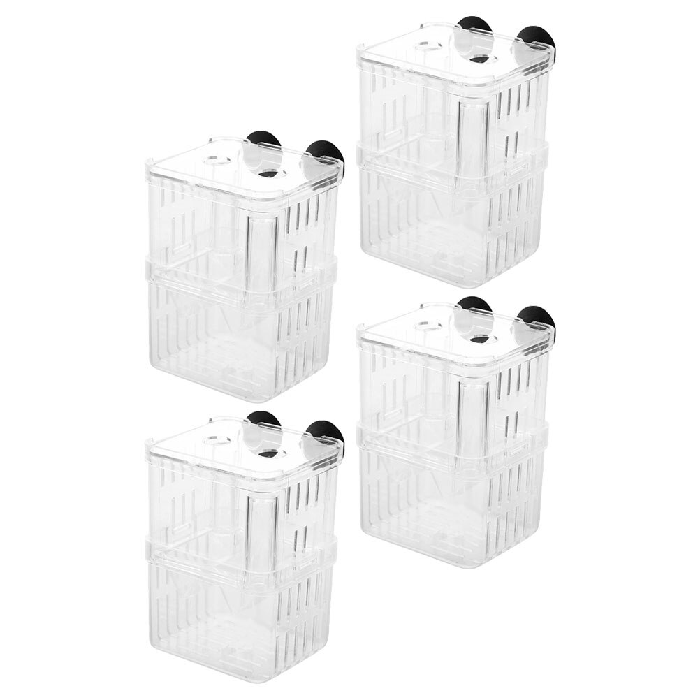 4pcs Fish Breeding Boxes Aquarium Fish Breeder Fish Tank Breeding Cases Containers