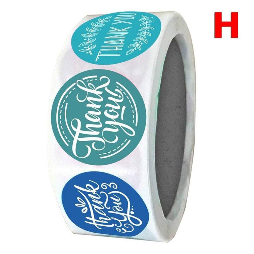 Powder White Sticker 2 Inch Thank You Stamping Sticker Seal Label Handmade Self-adhesive Label Sticker: H
