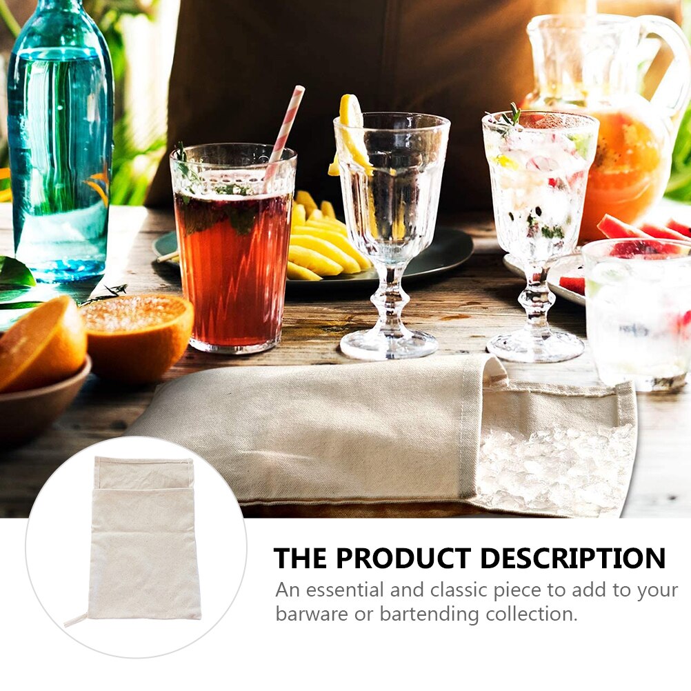 Canvas Ice Bag Crushed Ice Bag Bartender Kit Bar Tools Kitchen Accessory Pure cotton crushed ice bag cooling cold drink tool