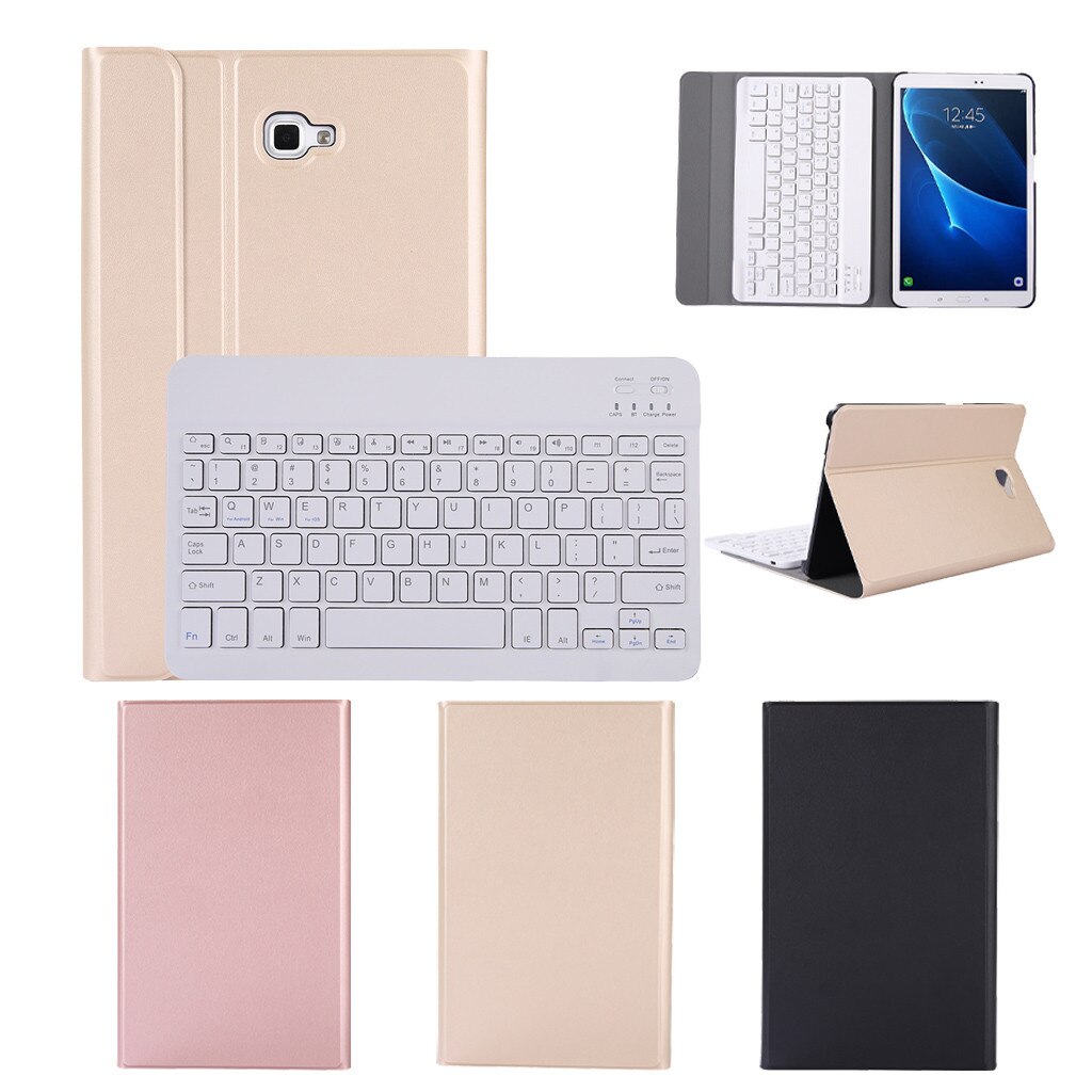 Teclado inalámbrico Bluetooth desmontable para Samsung Galaxy Tab A T580/T585 10,1, funda fina con soporte y teclado inalámbrico