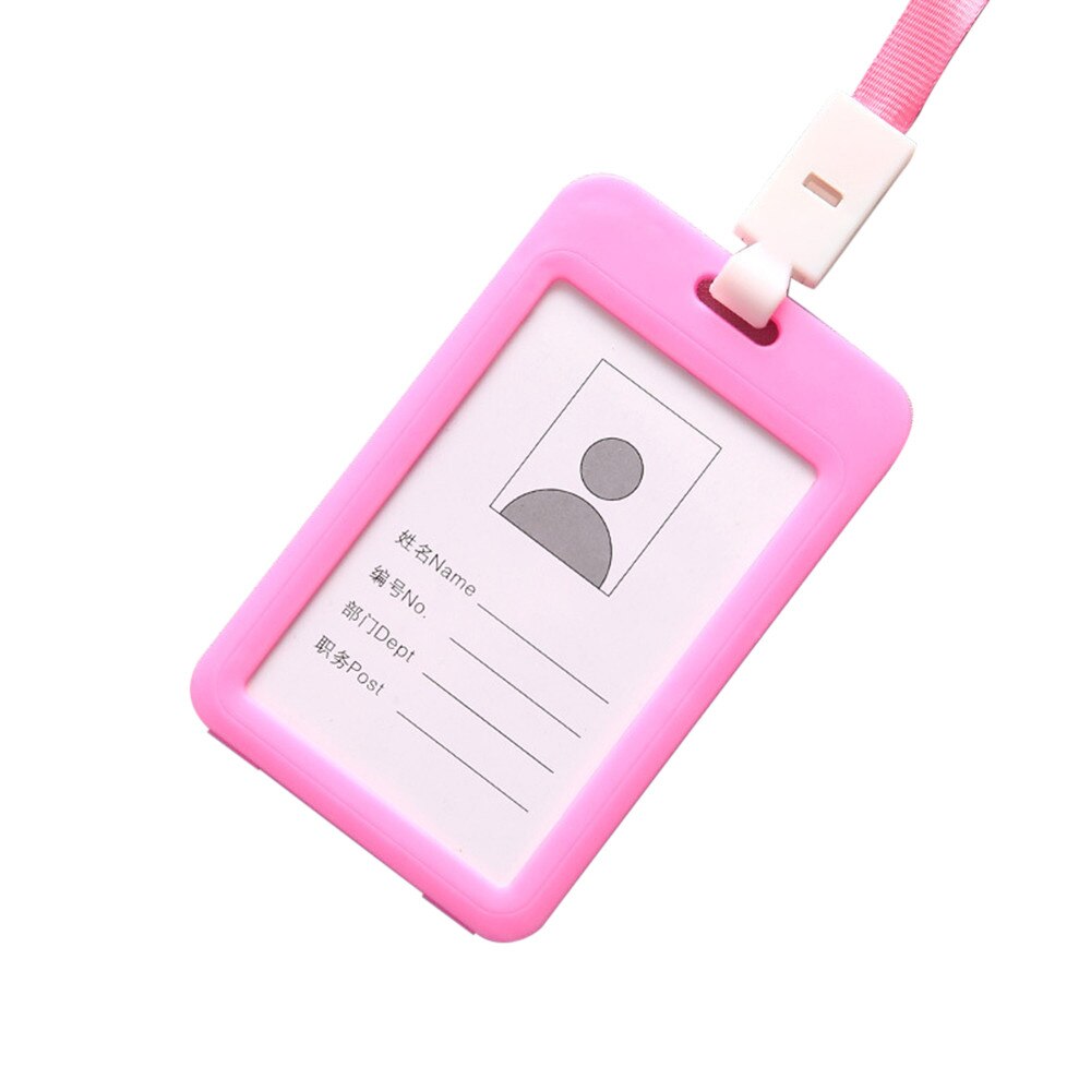 Draagbare Kleurrijke Werknemer Plastic Id-kaart Houder Naam Tag Lanyard Neck Strap Personeel Werk Kaart Kantoor & Kantoorbenodigdheden