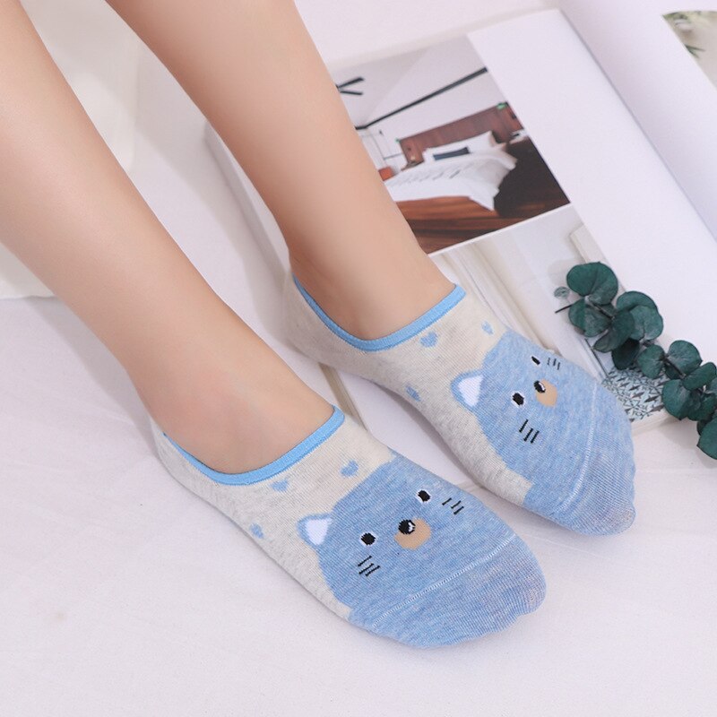 Colourful Kawaii Cat Rabbit Boat Socks Women Ins Cartoon Cute Sweet Socks Slippers Novelty Funny Couple Pink Socks Pop Socket