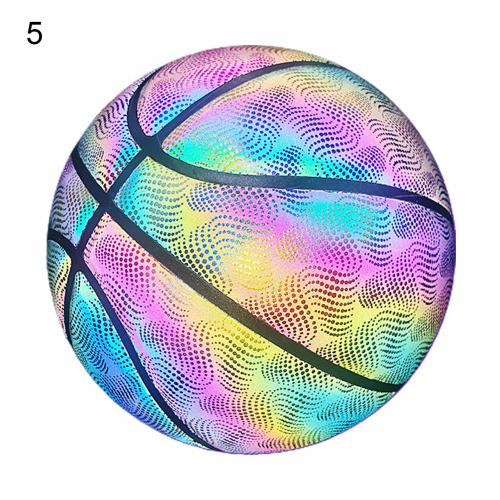 leuchtend Basketball Ball Holographische Reflektierende Beleuchtete Blitz-Ball PU Tragen-Beständig glühend Basketball Nacht Sport Spiel
