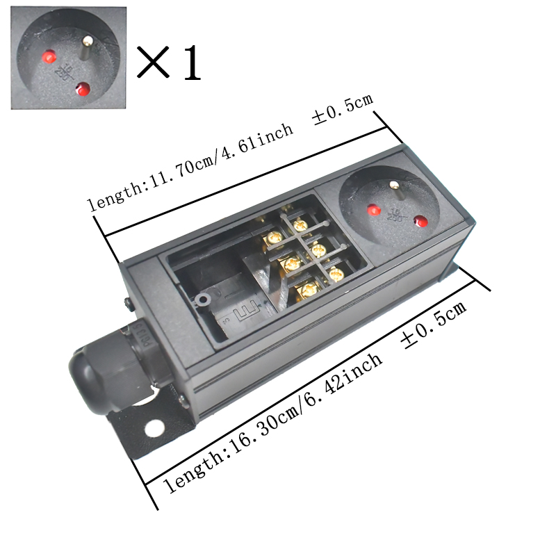 PDU power strip network cabinet rack wall desktop table bottom 1-11AC French socket with junction box No extension cable: Type 12