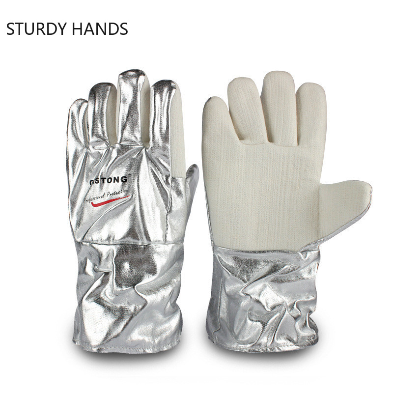 Guantes de protección resistentes a altas temperaturas, guantes de trabajo de aislamiento y antiquemaduras, guantes gruesos de seguridad térmica para Cocina