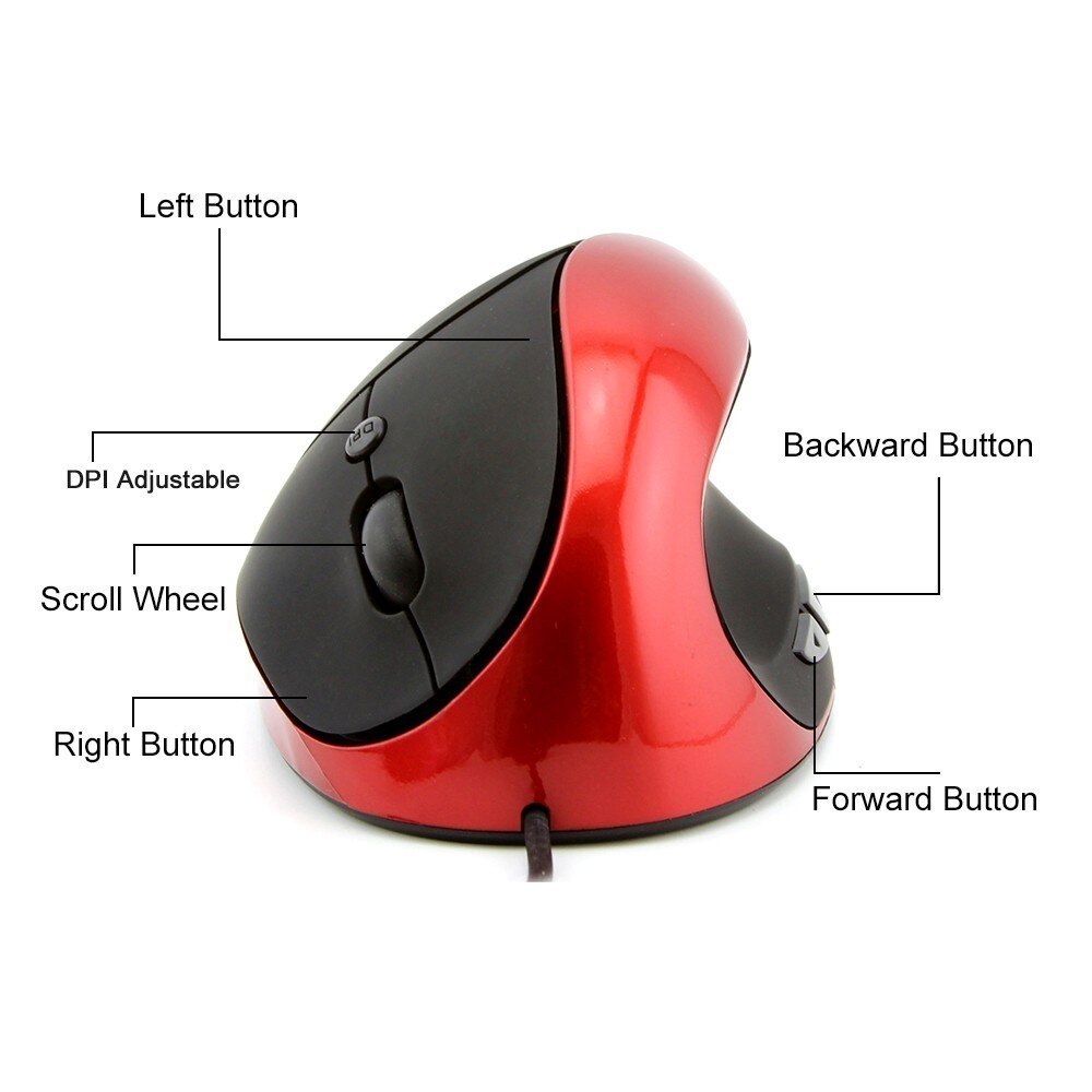 Vertical Ergonomic Mouse Wrist Healthy Office Mouse USB Optical PC Gamer Mice 1600DPI Wired Computer Mause For Laptop Computer