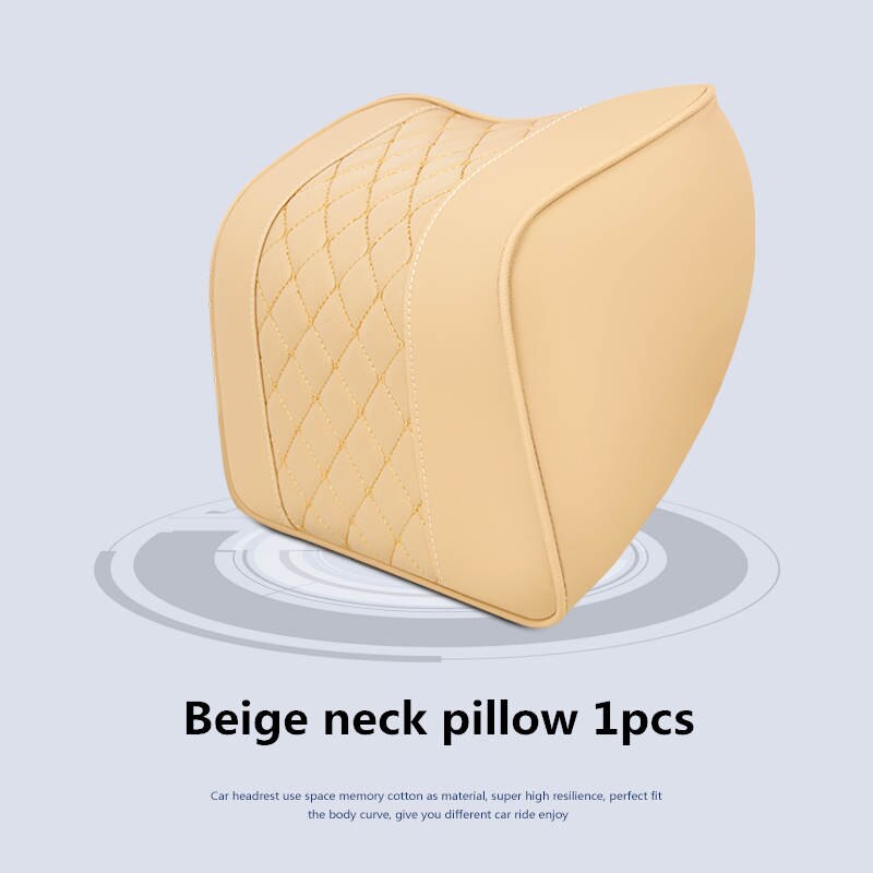 4 farger skinn midje sete støtte minne bomull nakkestøtte til sete lumbal pute sjåfør bil med Brann sesonger pute pute: beige pute 1 stk