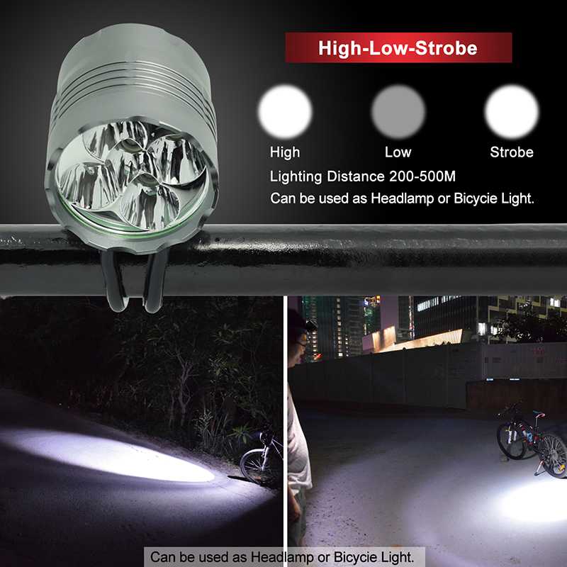 Wasafire 7000lm 5*  xml  t6 led sykkel lys sykkel hodelykt sykling frontlys mtb frontlys  + 18650 batteripakke  + 8.4v lader