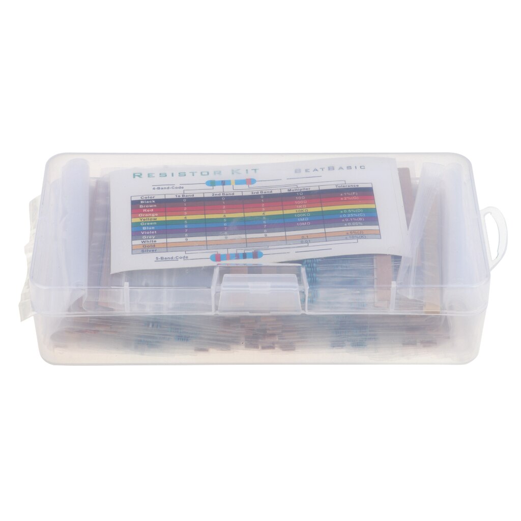 38 Values 1% Tolerance Resistor Kit Assortment 0 Ohm-1M Ohm (Pack of 1140)
