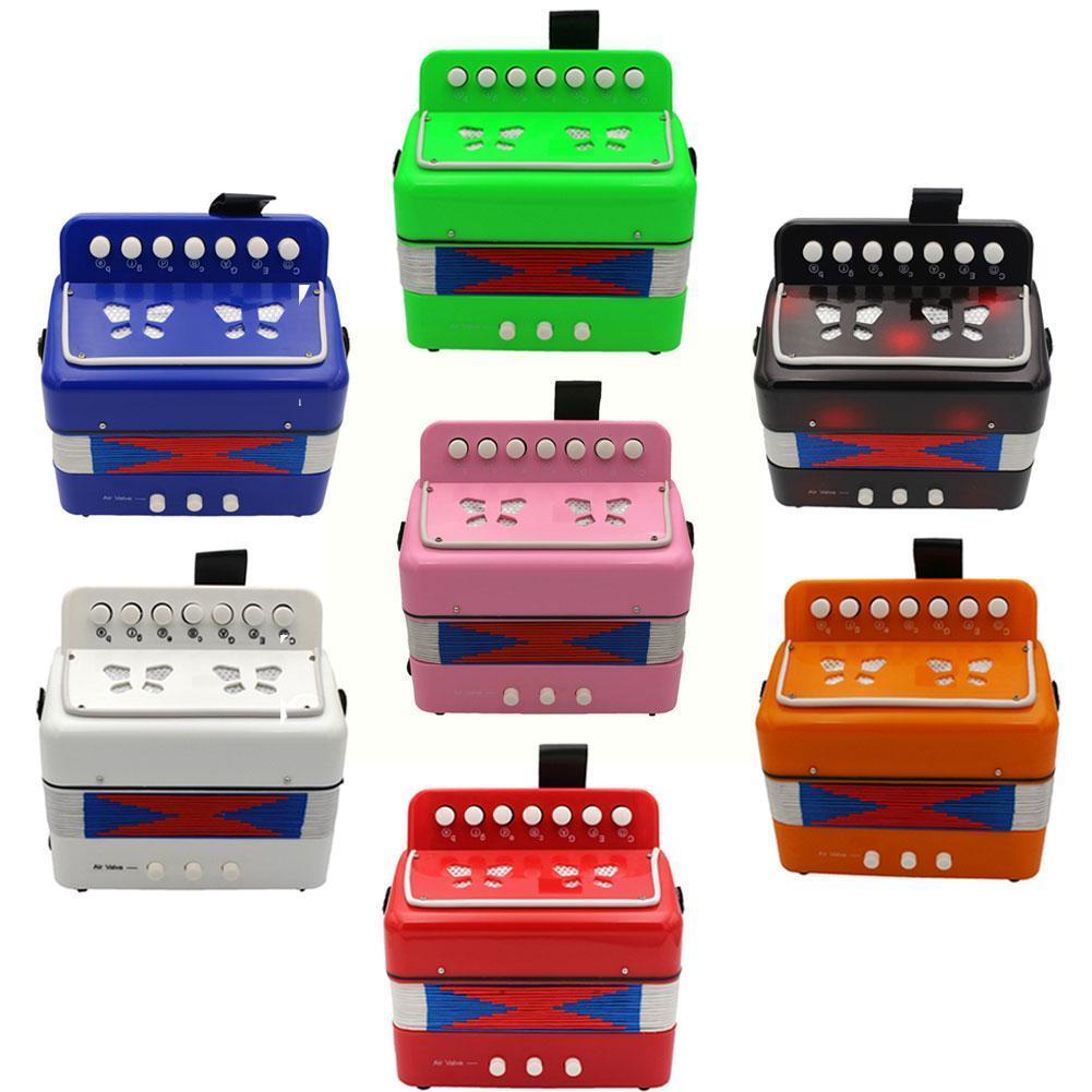 7 Keys 3 Buttons Mini Accordion Musical Instrument Children Kids Educational Birthday Accordion For Beginners Portabl M5g6