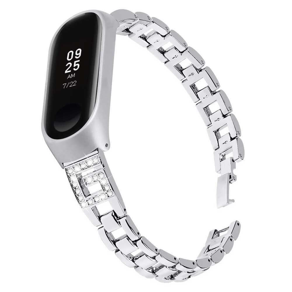 Vervanging Armband Wriststrap Voor Xiaomi Mi Band 6 5 4 Roestvrij Stalen Horloge Band Voor Xiaomi Band 3 4 5 horlogeband Accessoires: silver / for Mi Band 5