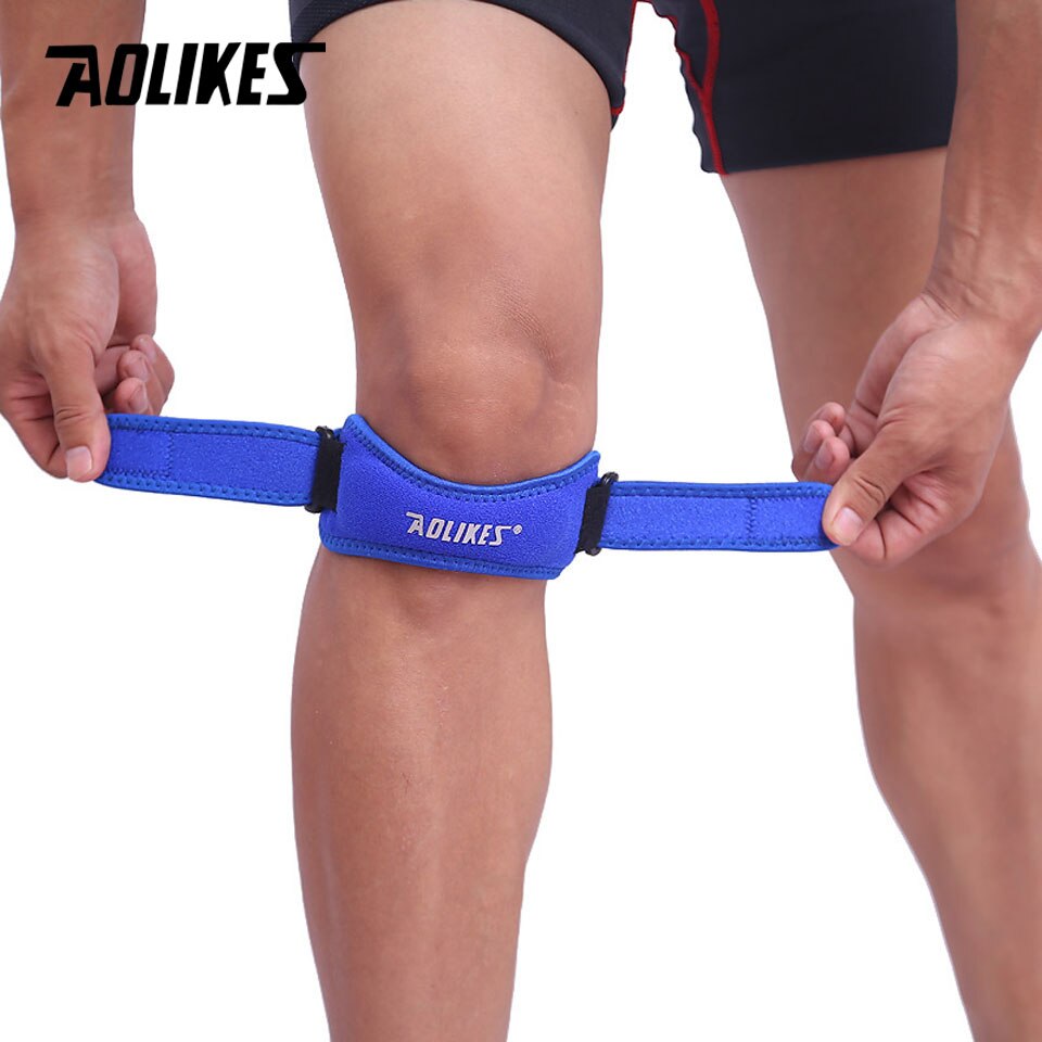 AOLIKES-rodillera ajustable para deportes al aire libre, soporte de rodilla para correr, funda para rótula, gorra de protección, estabilizador de baloncesto, previene daños, 1 ud.