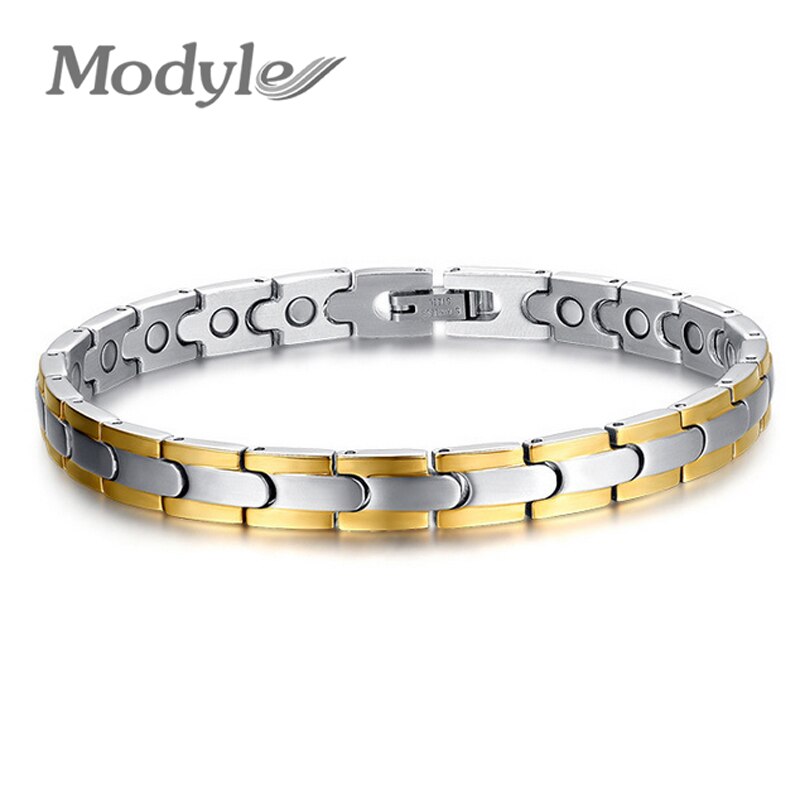 Modyle Goud-Kleur Mode Armband Sieraden Energie Gezondheid Magnetische Armbanden Voor Man En Vrouwen Balance Armbanden