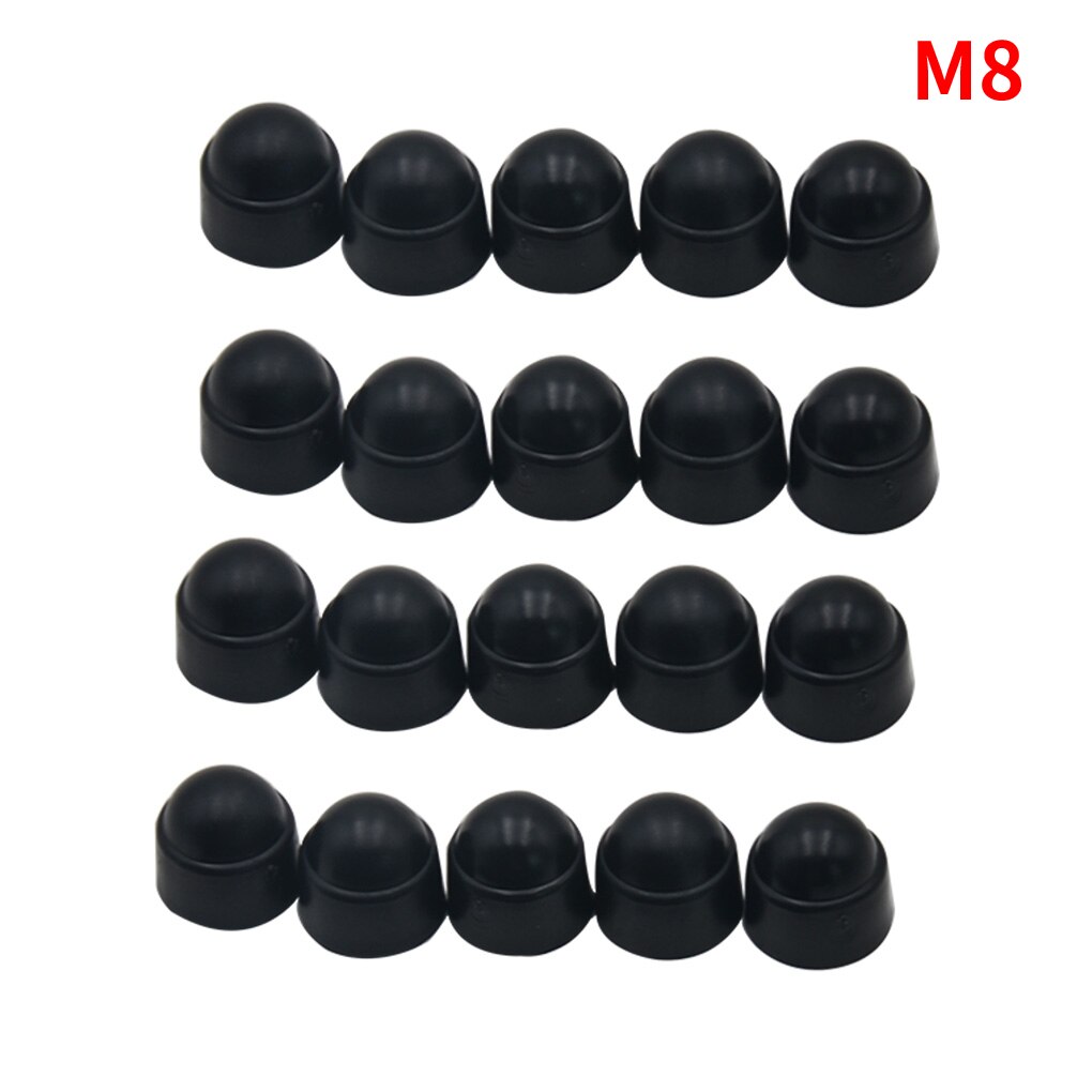 20PCS M6 M8 M10 M12 Bolt Nut Dome Plastic Protection Caps Cover Exposed Hexagon Hex Screws Practical Tools Black: 20PCS  M8