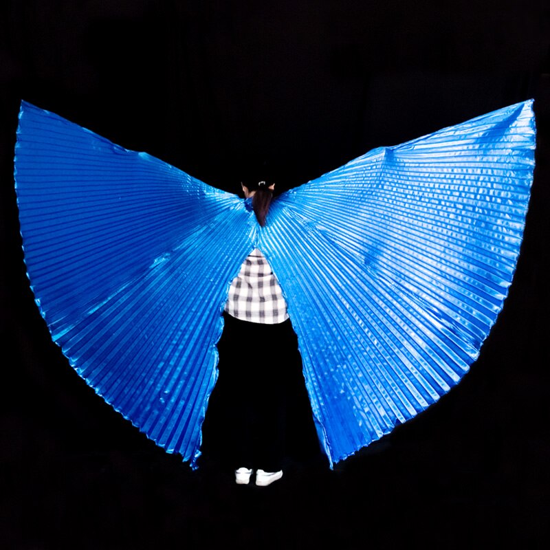 Alas de Isis para danza del vientre para adultos, accesorio para danza del vientre, bollwood, Oriental, egipcio, alas, disfraz sin palos, dorado: Royel blue-split