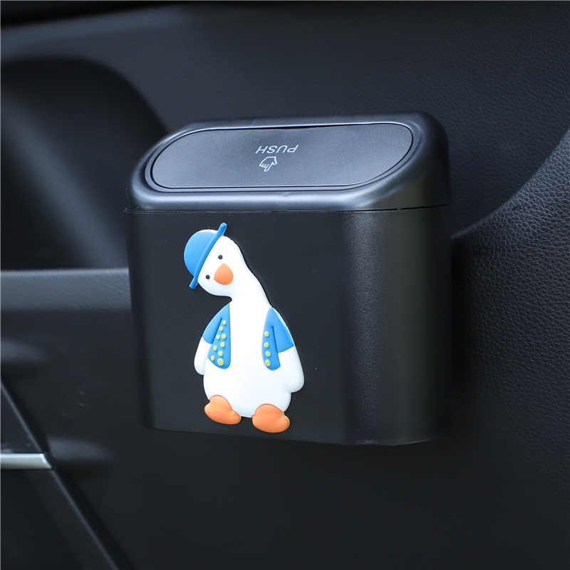 Poubelle de dessin animé multifonctionnelle pour porte de voiture, poubelle de rangement pour débris, fournitures d'intérieur de voiture bricolage,: Rose