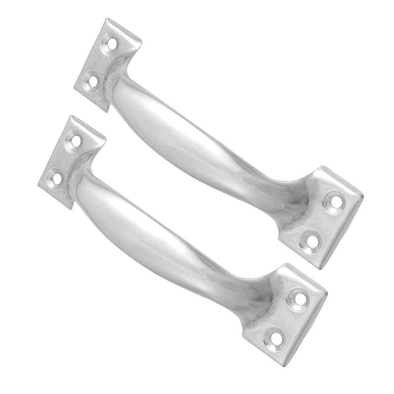 ! 2 Pcs Silver Tone Arched Cabinet Door Pull Handles 5" Length