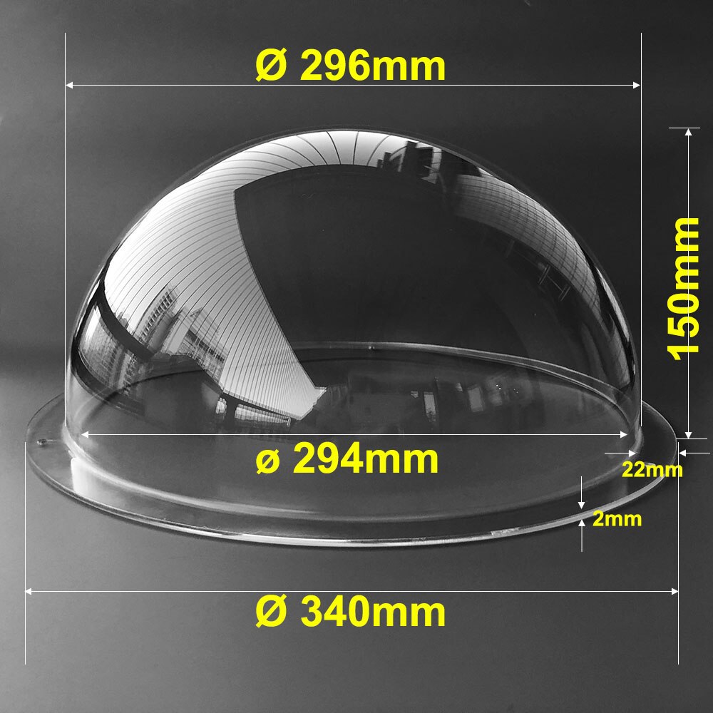 Boîtier de protection en plexiglas pour caméra CCTV, 13.3 pouces, extérieur, étanche, transparent, Globe, verre de grande taille, vidéosurveillance, dôme