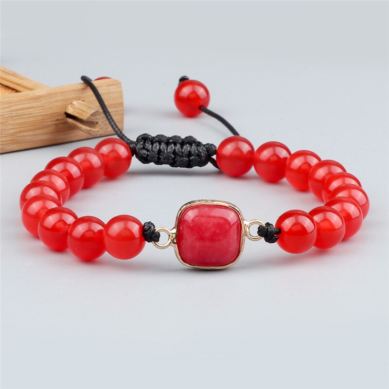 Vrouwen Armband Mode Natuursteen Groene Malachiet Bead Charm Handgemaakte Strengen Wrap Gevlochten Armbanden Voor Mannen Sieraden