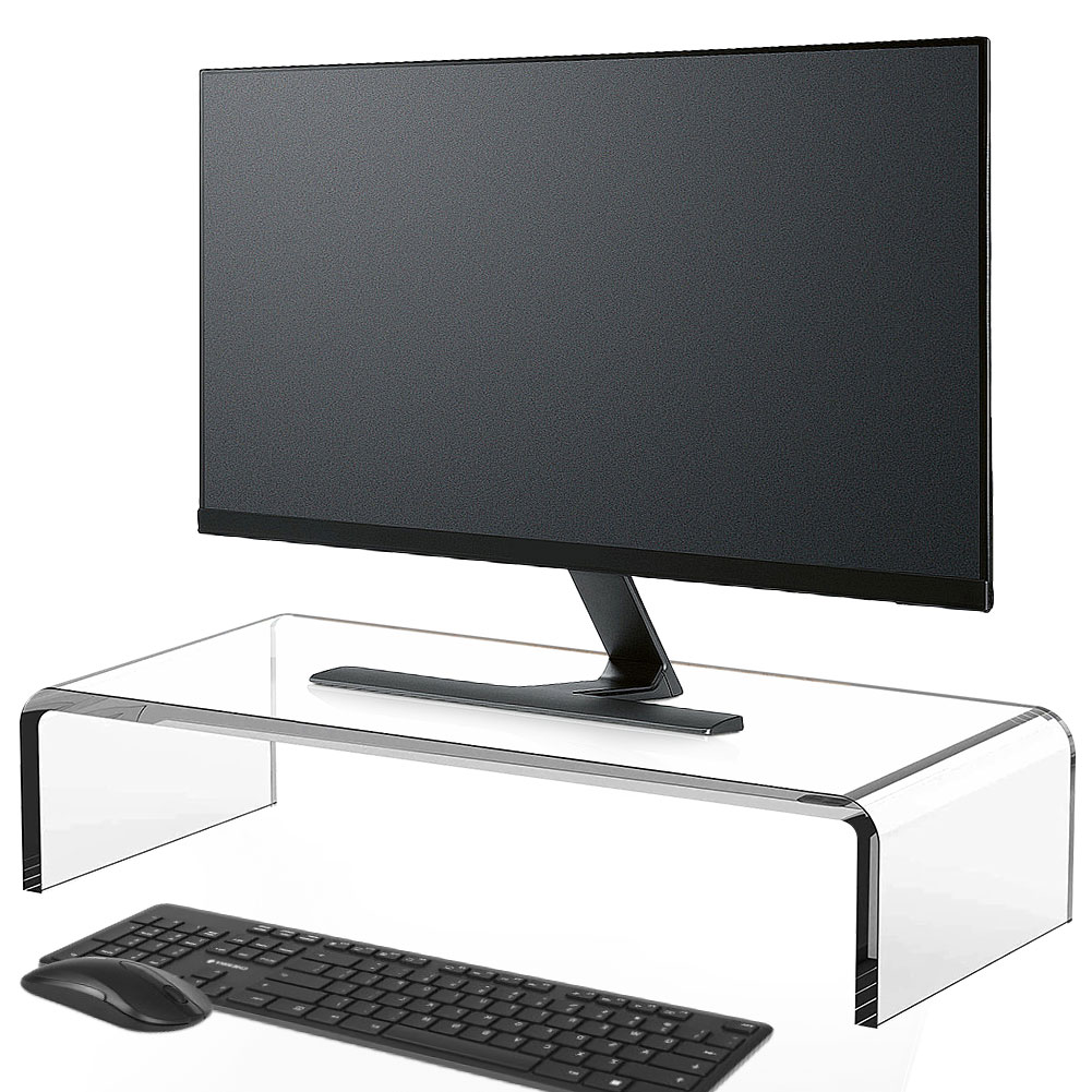 Acrylic Monitor Stand Laptop Stand Riser Desk Laptop/PC/Multimedia Monitor Stand Clear Computer Monitor Stand for Home Office