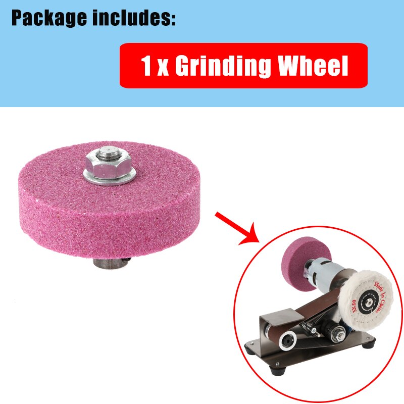 Mini Elektrische Bandschuurmachine Diy Polijsten Slijpmachine Randen Puntenslijper Cutter Multifunctionele Hout Molen 10Pcs Schuurband: 1pc grinding wheel