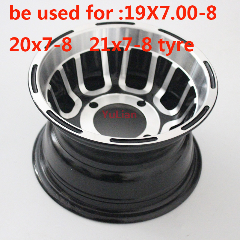 ATV Aluminum rims use19X7.00-8 tyre 20x7-8 21x7-8 vacuum tires fits Go-kart four wheel motorcycle8 inch Bearing wheel hub