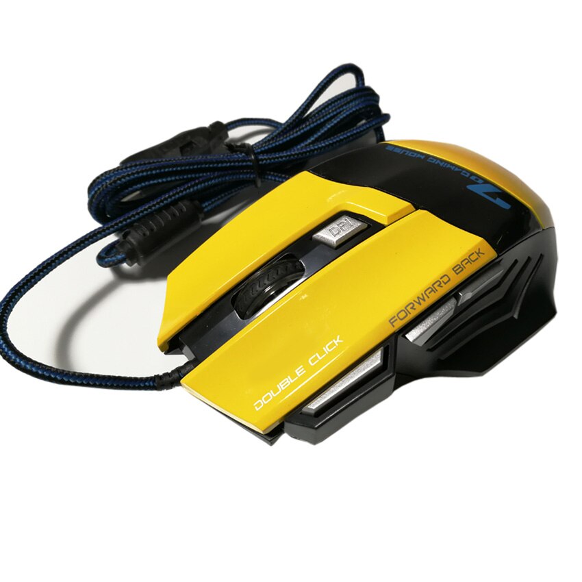 iMice X7 Wired Gaming Mouse 7 Buttons LED Optical Game Ergonomic Mouse Mice for PC Laptop Computer Mouse Gamer: Yellow