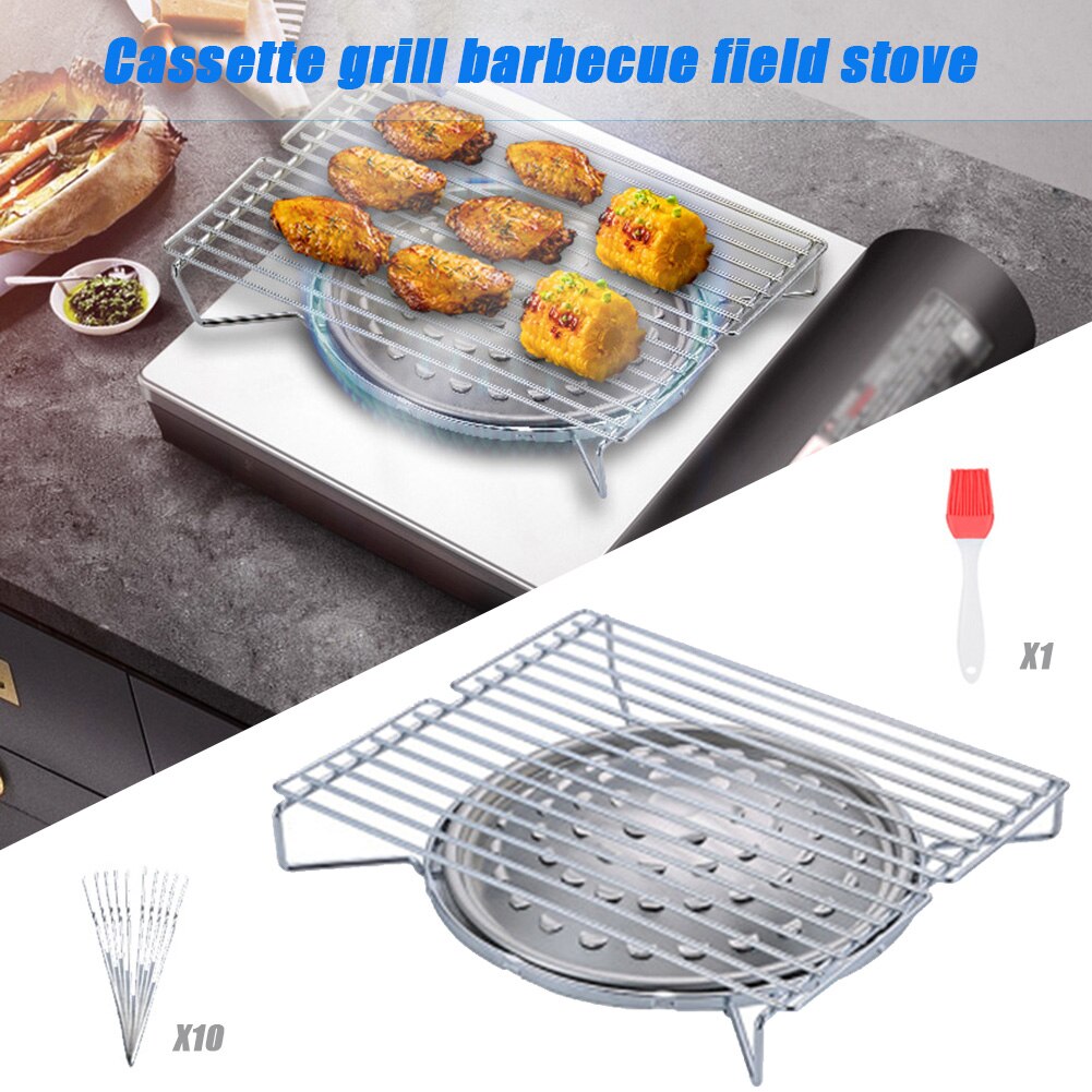 Stainless Steel BBQ Grill Barbecue Cooker Outdoor Cooking Stove Stainless Barbecue Accessories for Home Park Use MSU88
