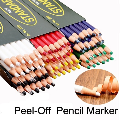 12pcs/Box Peel Off China Markers/Grease Pencils for Glass,Cellophane,Vinyl,Metal,Clothing Industry School Office Supplies
