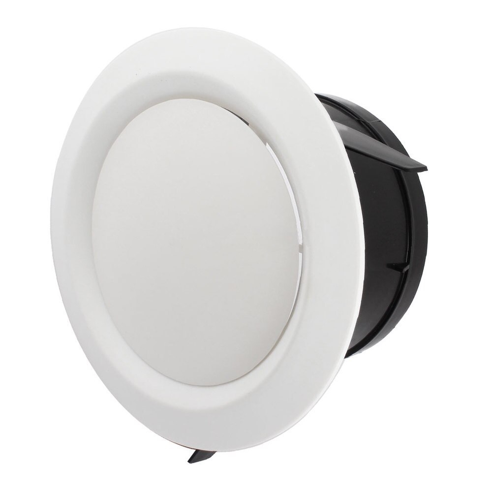 Adjustable Disc Type Round Air Vent Grille Outlet Ventilation Cover Flange White 75mm