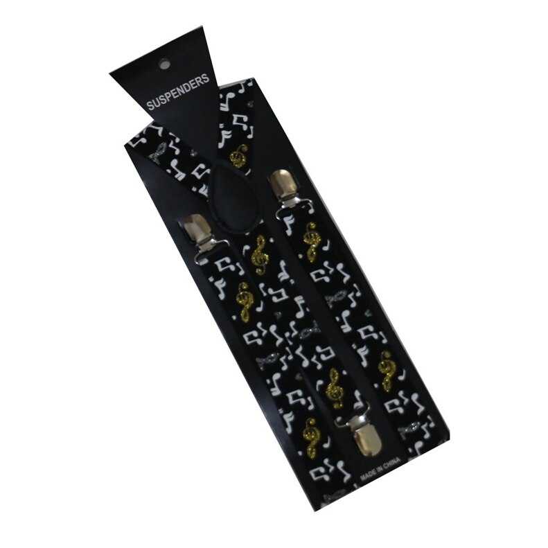 Mode 2.5 cm Breed Muzieknoot Bretels Voor Mens Womens: D