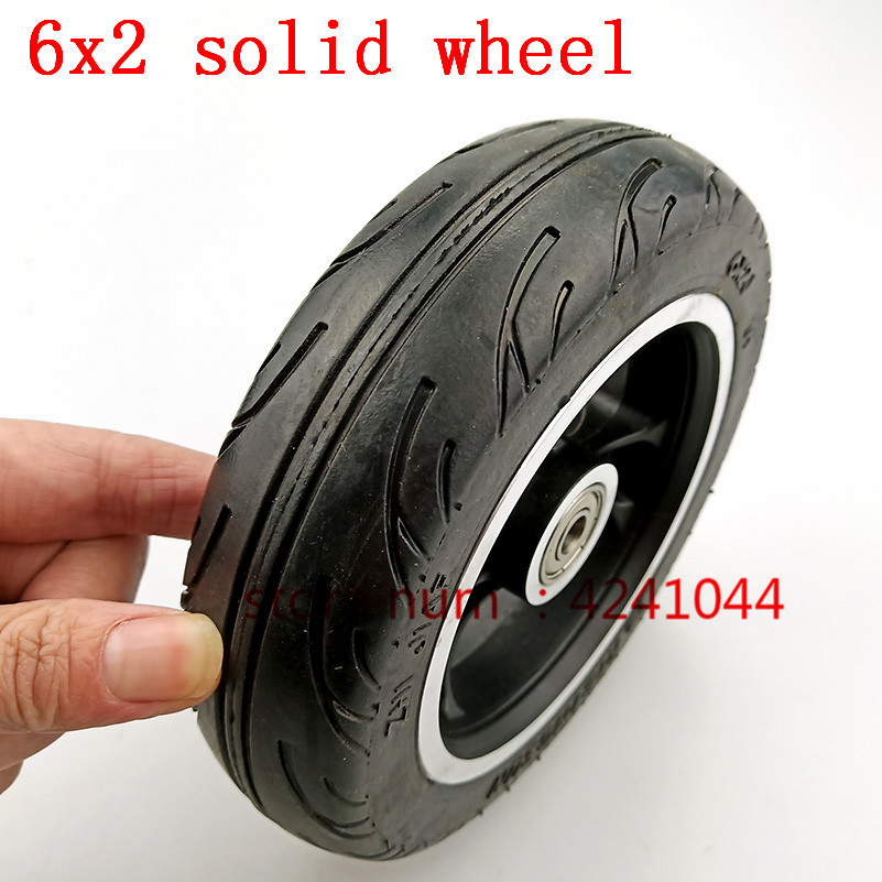 Roue de chariot Scooter électrique 6 pouces | Roue 6x2 avec pneu à Air, moyeu en métal 608 /628 roulements, roue de chariot à trous d'essieu 8/10mm