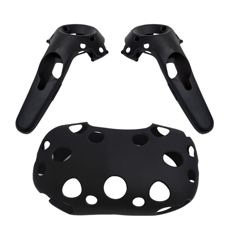 Beschermhoes Siliconen Controller Handvat Case Anti-Slip Schokbestendige Shell Game Accessoires voor HTC Vive Headset VR: Zwart