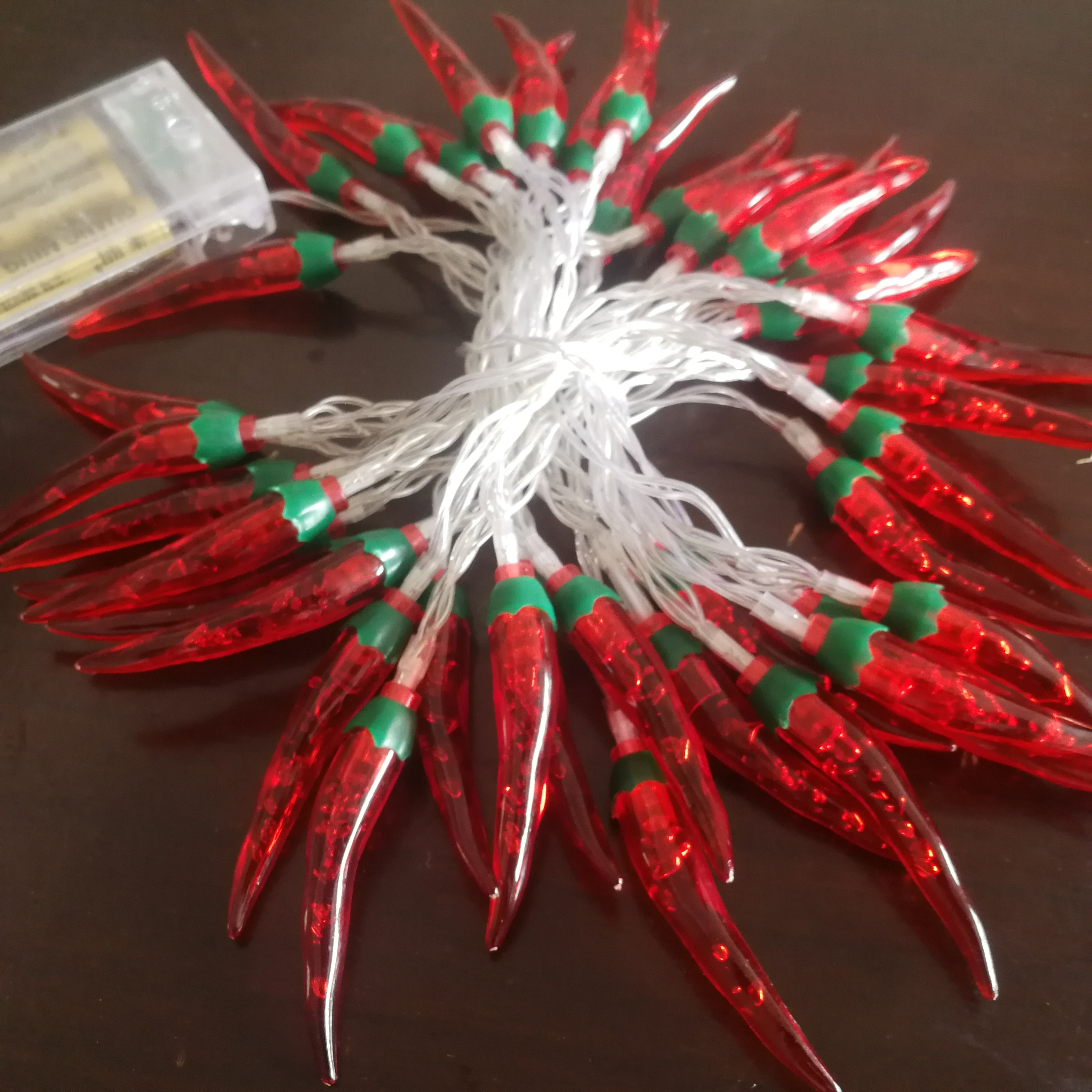 LED Red Chilli Light String Battery-operated Fairy Lights year&#39;s Festoon Garland Wedding Party Christmas Decoration