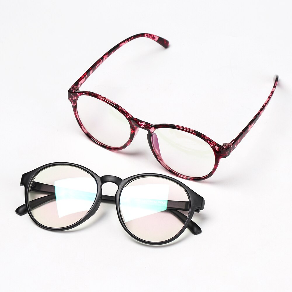 Retro pyöreät naisten lasit säteilyä estävät optiset silmälasit muovikehys retro vintage lasit kehys naisten silmälasien kehys