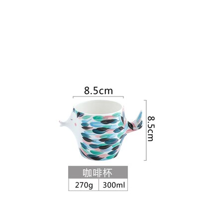 Bedste 3d fisk form keramiske tekande sæt krus dobbelt væg porcelæn dessert tallerken morgenmad sæt kop fødselsdag par samling: Medium krus