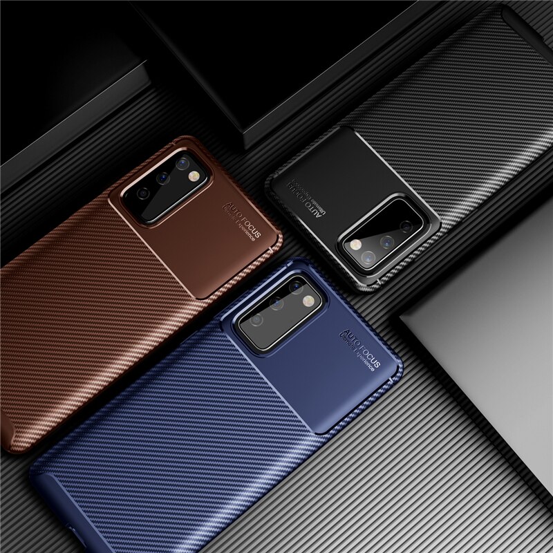 Soft Shockproof Carbon Fiber Case For Xiaomi POCO M3 Case TPU Silicone Anti-Knock Protective Case For Pocophone M3 6.53inch