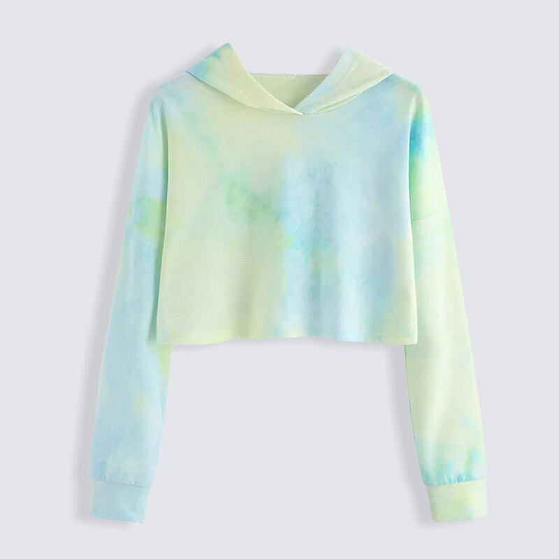 Mujeres Tie Dye sudaderas con capucha ropa Oversized estampado de manga larga con capucha Tops coreana suelta Pullover mujer Casual sudadera