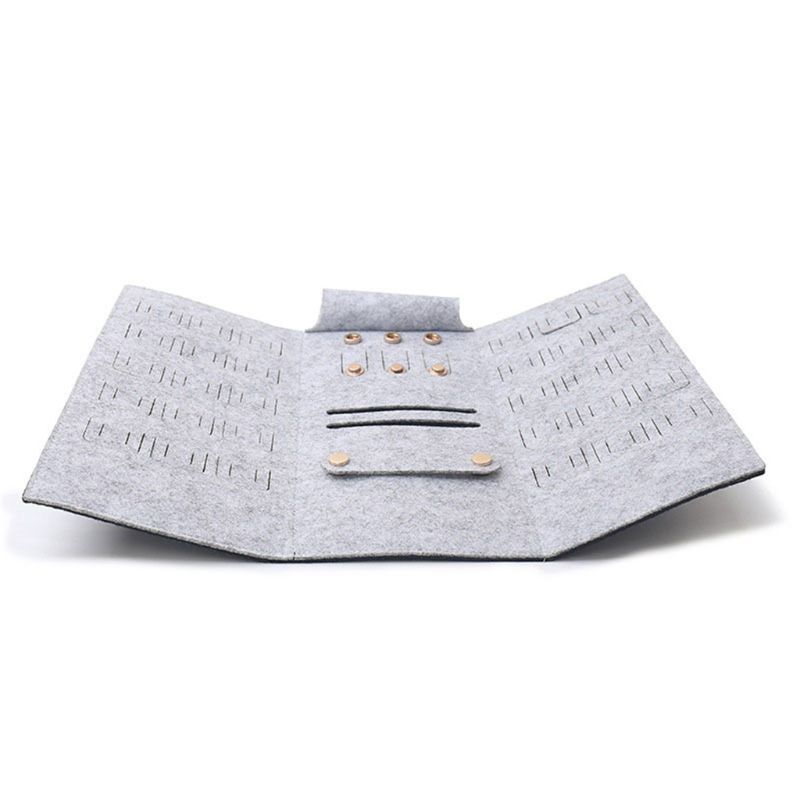 Draagbare Roll-Up Vilt Sieraden Roll Opbergtas Vouwen Reizen Oorbellen Kettingen Armbanden Ringen Container