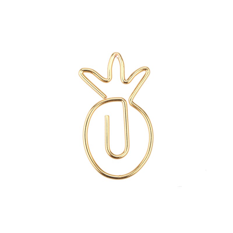 Trombone ananas doré en forme spéciale, trombone doré, décor or pour bureau, papeterie fournitures de bureau