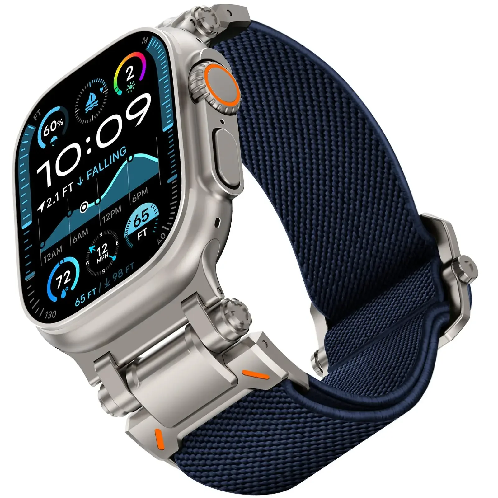 Bracelet de Sport blindé pour Apple Watch Ultra2, 49mm 46mm 45mm 44mm 42mm, métal et Nylon, Correa iWatch série 10 9 8 7 6 5 4
