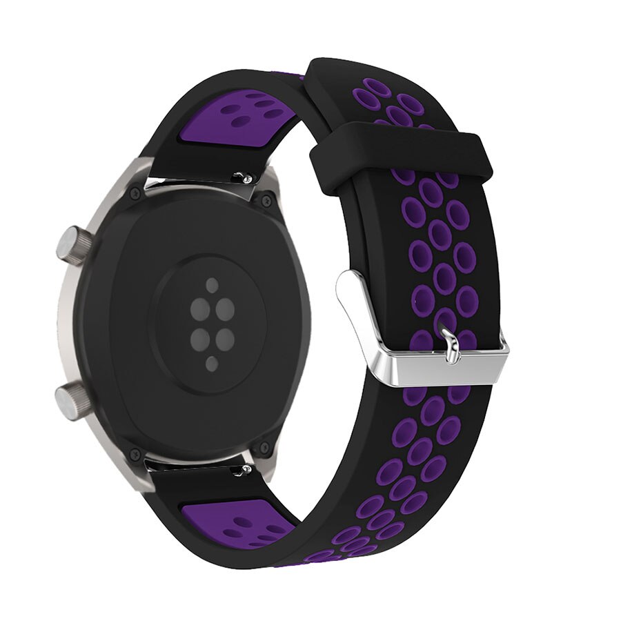 Bracelet de montre en Silicone pour Huawei montre GT 2E GT2 46mm remplacement bracelets de montre Bracelet ceinture pour Huawei montre gt2e bracelets intelligents: Black purple