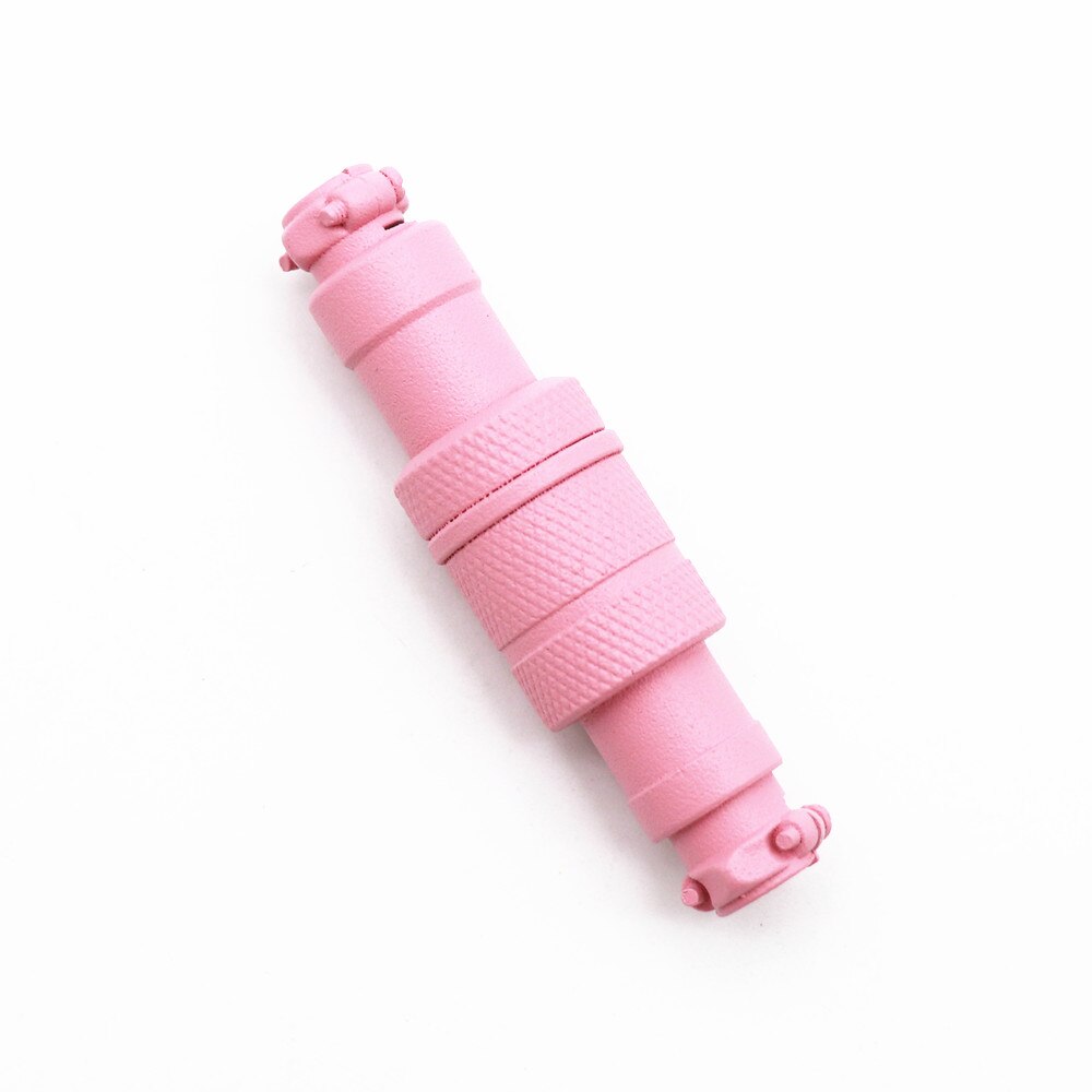 Colorful Matt Cyan Dark Gold Red Black GX16 Aviator Socket Docking 4 Core 4Pin Male&amp;Female for Keyboard Coiled USB Type C Cable: MattGX16 Pink