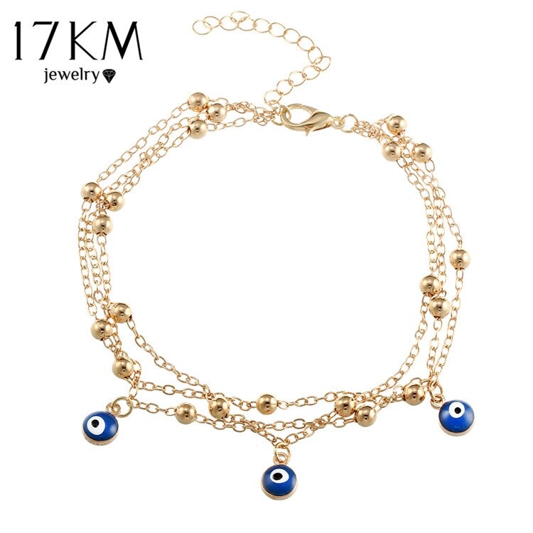 17 KM 2 Stijl Turkse Ogen Kralen Enkelbanden Voor Vrouwen Sandalen Pulseras Tobilleras Mujer Hanger Enkelbandje Armband Voet Sieraden: BJCS24651