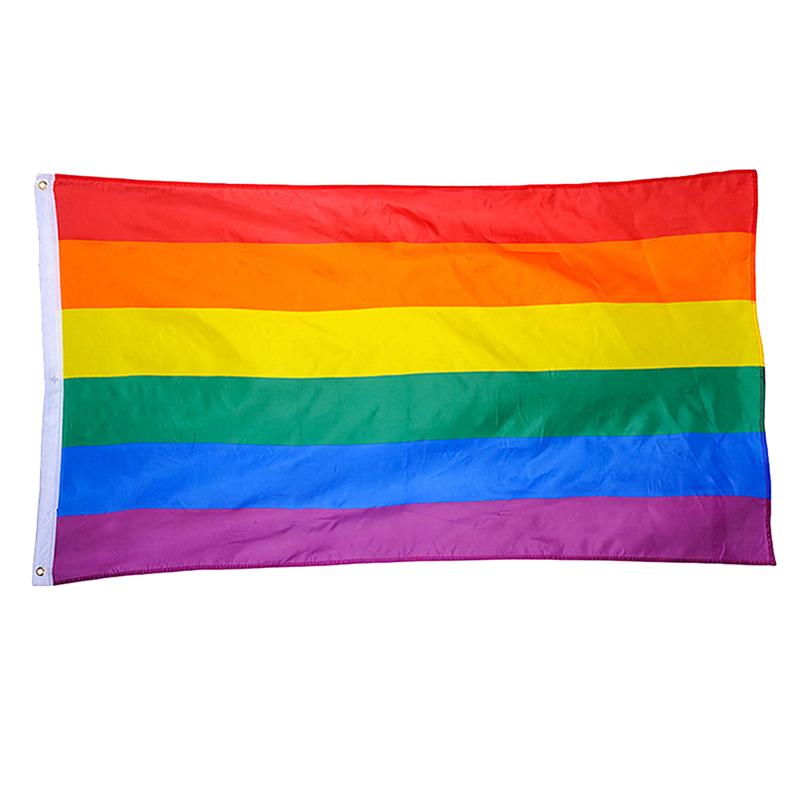 Polyester regnbue flag stort lgbt pride flag udendørs banner  (60*90cm)