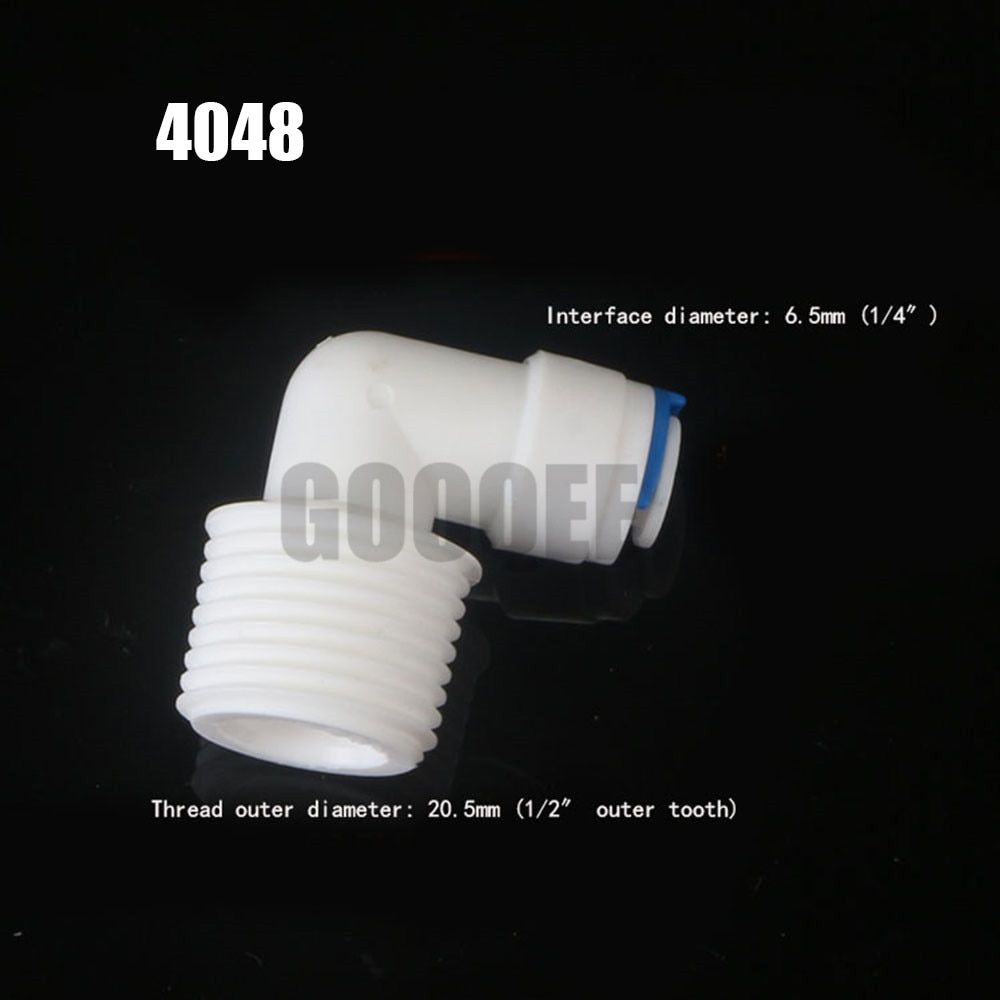 RO Water Elbow Quick Coupling Fitting 1/4" 3/8" OD Hose 1/4" 3/8" 1/2" BSP Reverse Osmosis System Plastic Pipe Connector