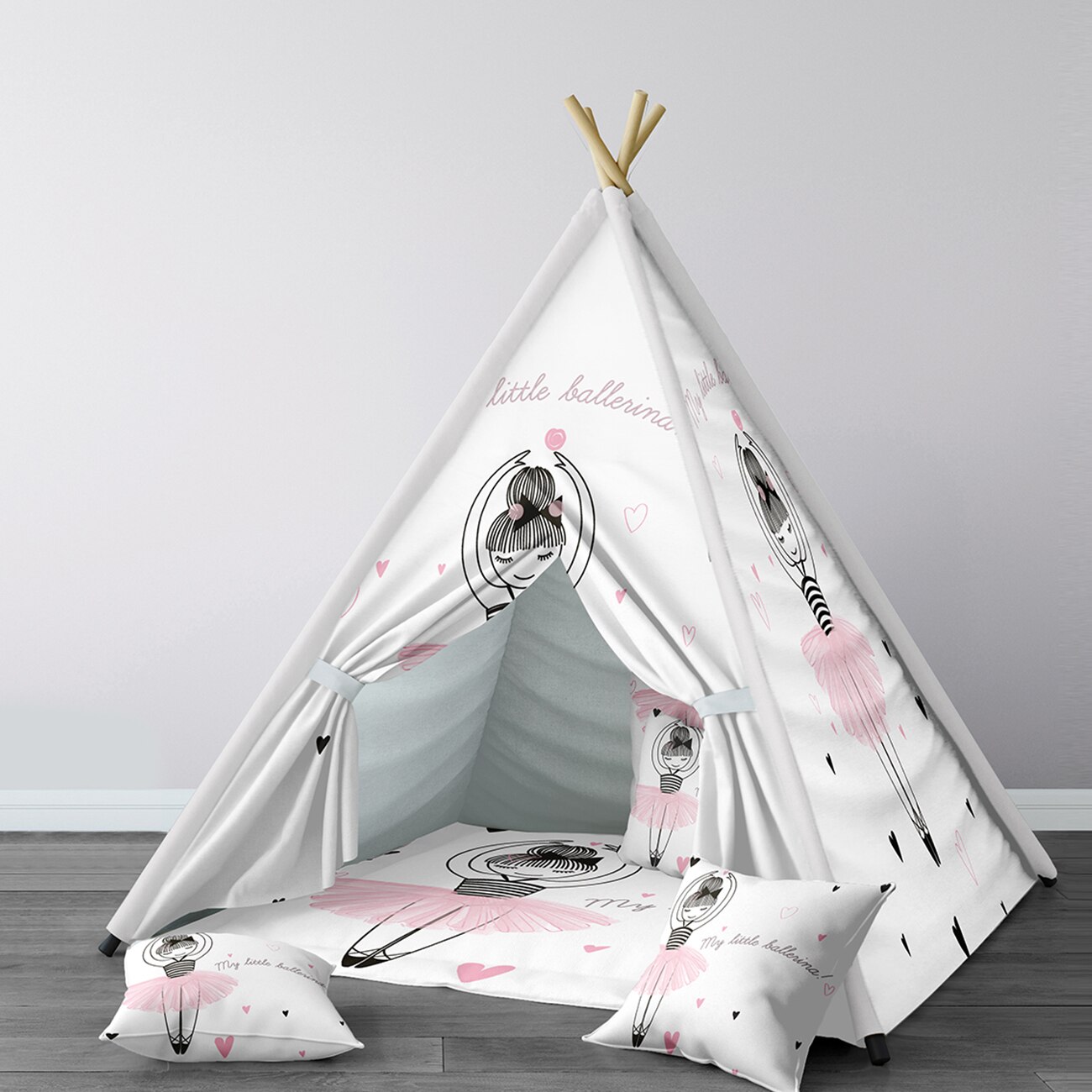 Spielen Zelt für Kinder Wigwam Portable Indoor Spielplatz Zelte Kinder Schlafzimmer My Little Ballerina Rosa Liebe Muster 013